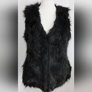 Black Faux Fur Vest
